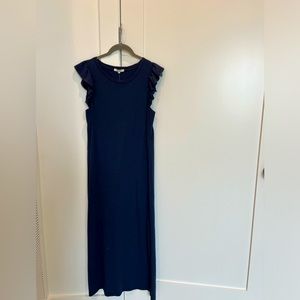 Ruffle sleeve midi dress